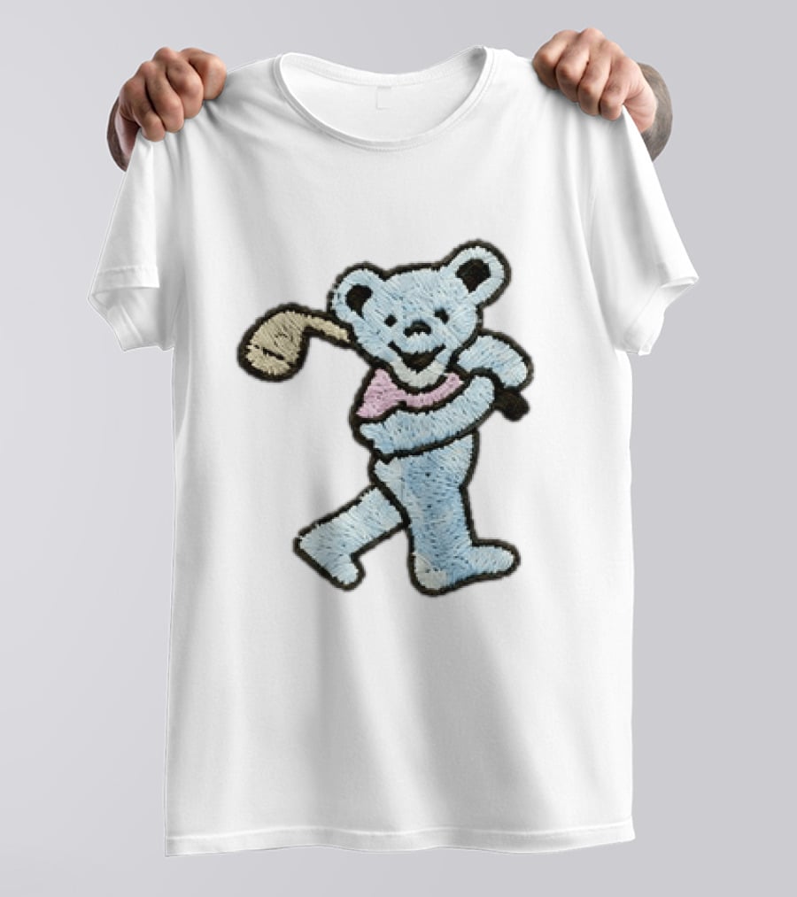 2026 Grateful Dead Bear Golf Embroidered Patch T-Shirt