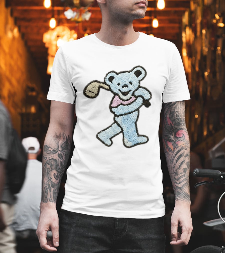 2026 Grateful Dead Bear Golf Embroidered Patch T-Shirt
