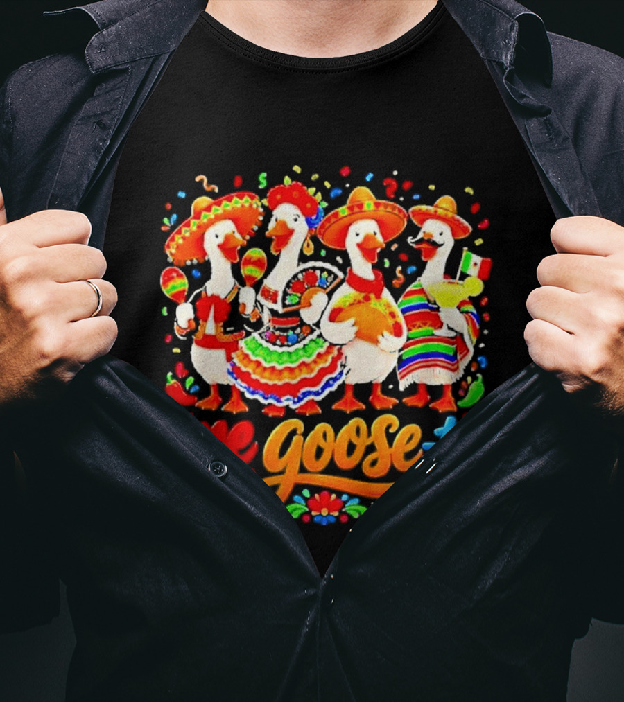 Me Goose Ta Cinco De Mayo Mexico Fiesta Geese T-Shirt