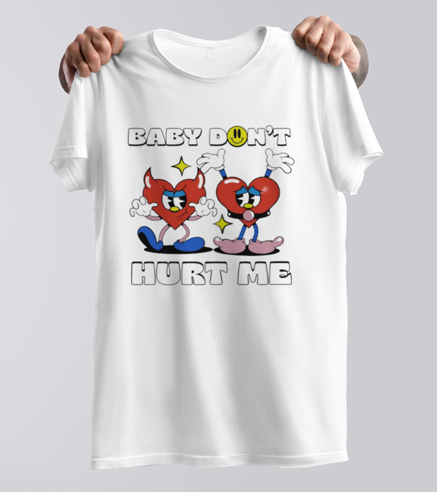 Baby Don't Hurt Me Heart Characters With Smile Emoji T-Shirt