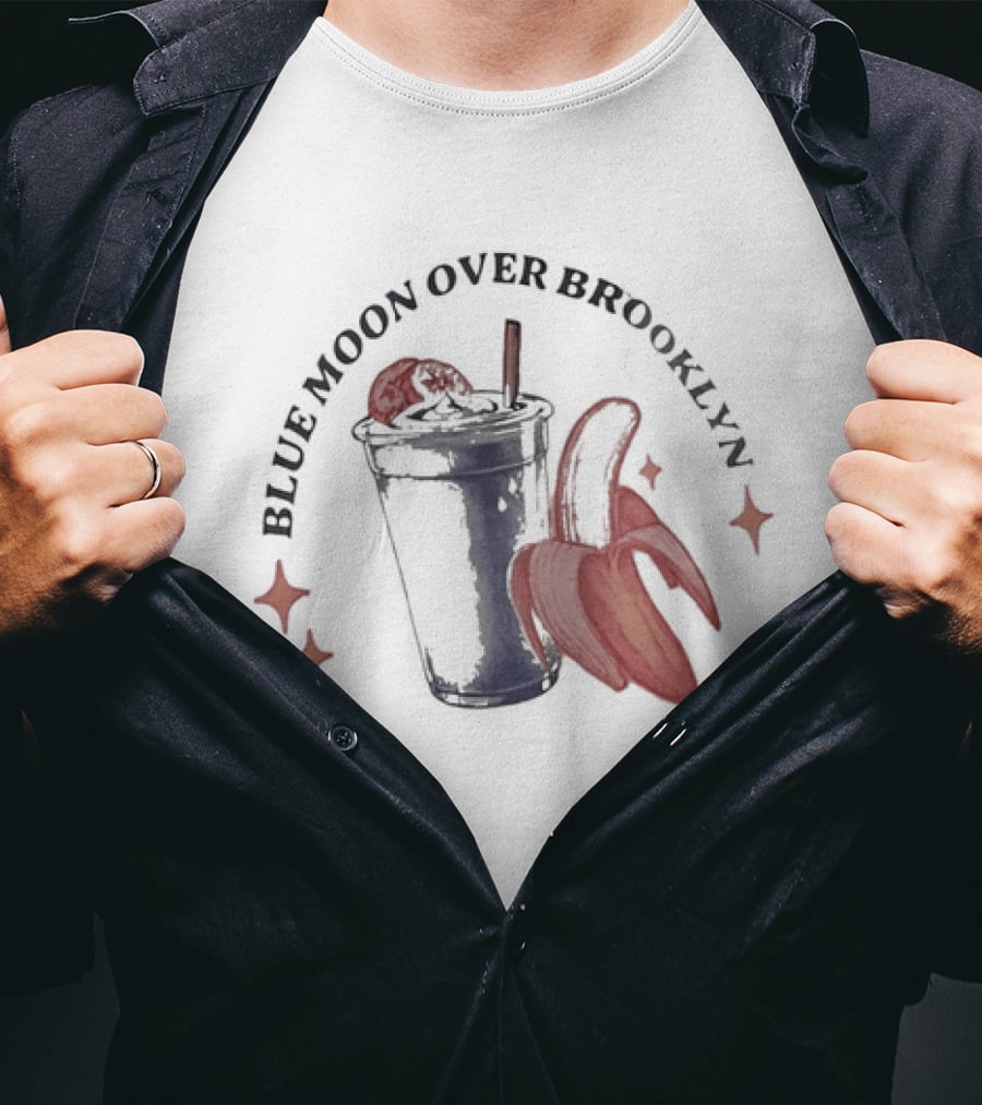Blue Moon Over Brooklyn Banana Drink Astronaut T-Shirt