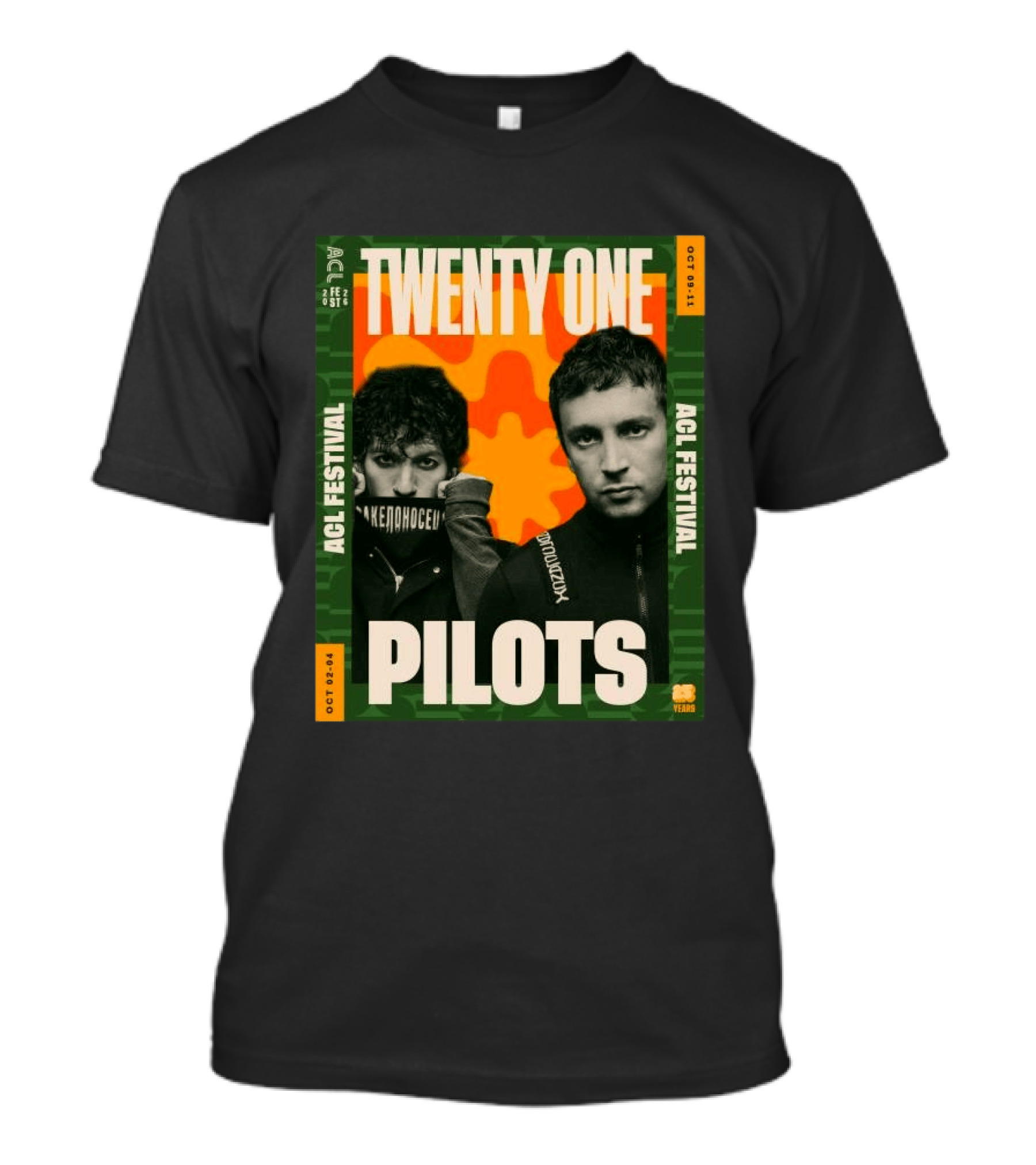 Twenty One Pilots ACL Festival October 2 4 And 9 11 2026 Event 21 Years T-Shirt