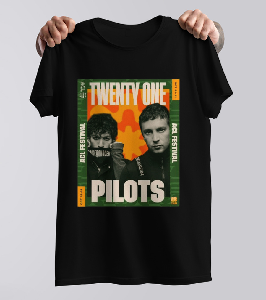Twenty One Pilots ACL Festival October 2 4 And 9 11 2026 Event 21 Years T-Shirt
