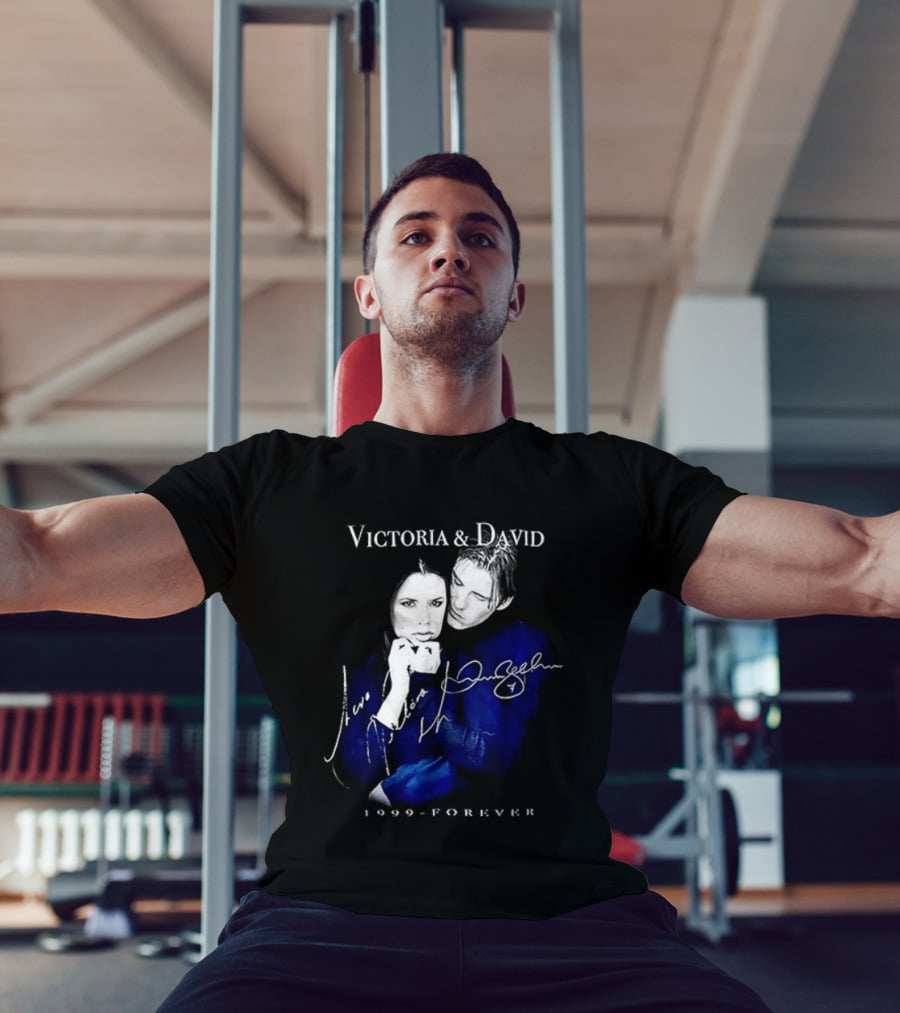 Victoria And David Beckham 1999 Forever Signatures T-Shirt