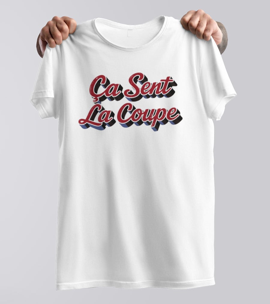 Ça Sent La Coupe Vintage French Phrase 3D Red T-Shirt
