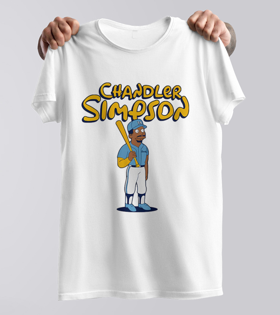 Chandler Simpson Baseball Cartoon T-Shirt