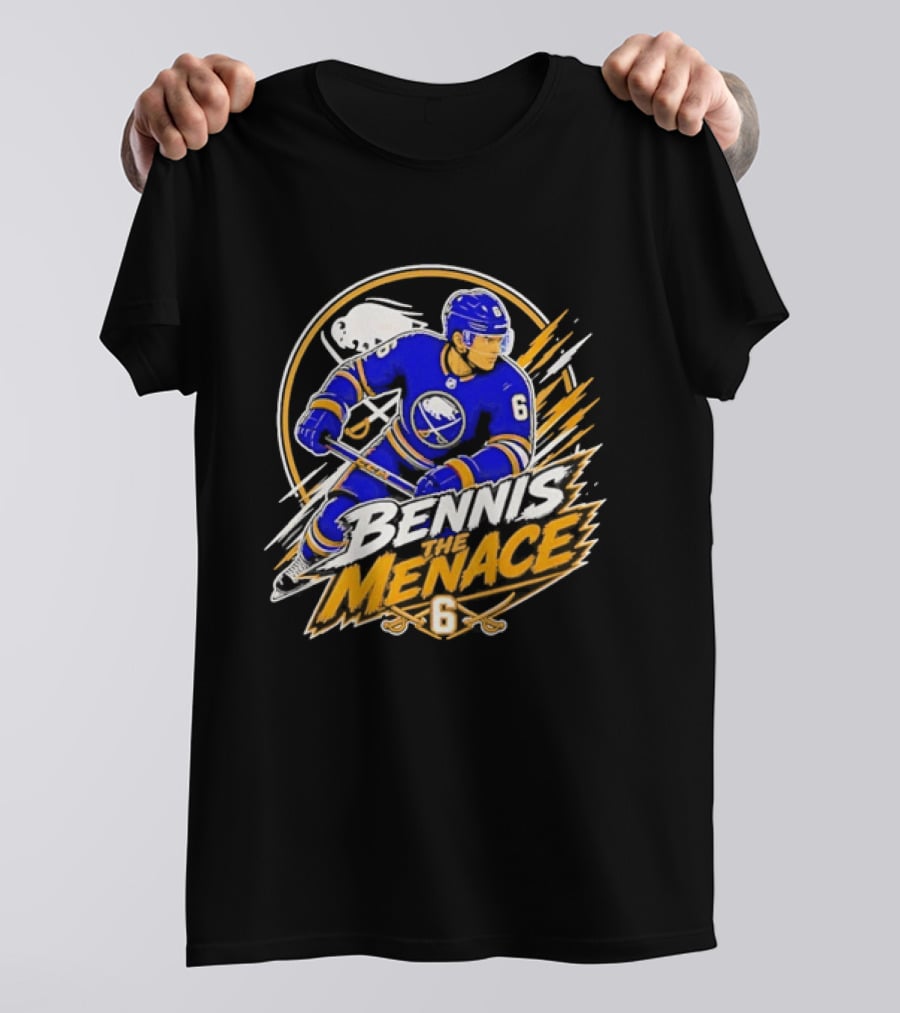 Zach Benson Buffalo Sabres Bennis Menace 6 Hockey Player T-Shirt