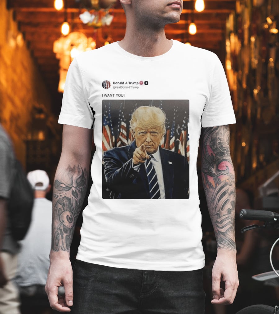 Trump I WANT YOU American Flags T-Shirt