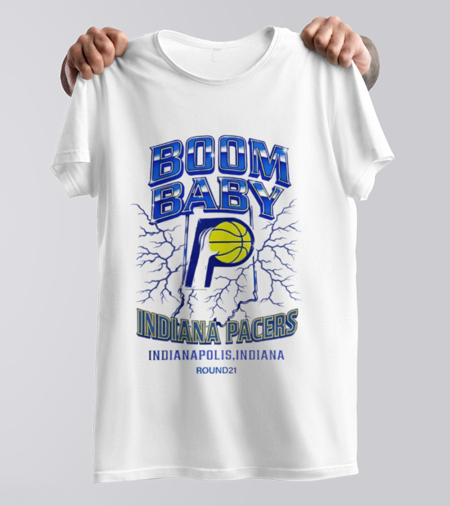 Indiana Pacers Boom Baby Indianapolis Indiana Round21 T-Shirt