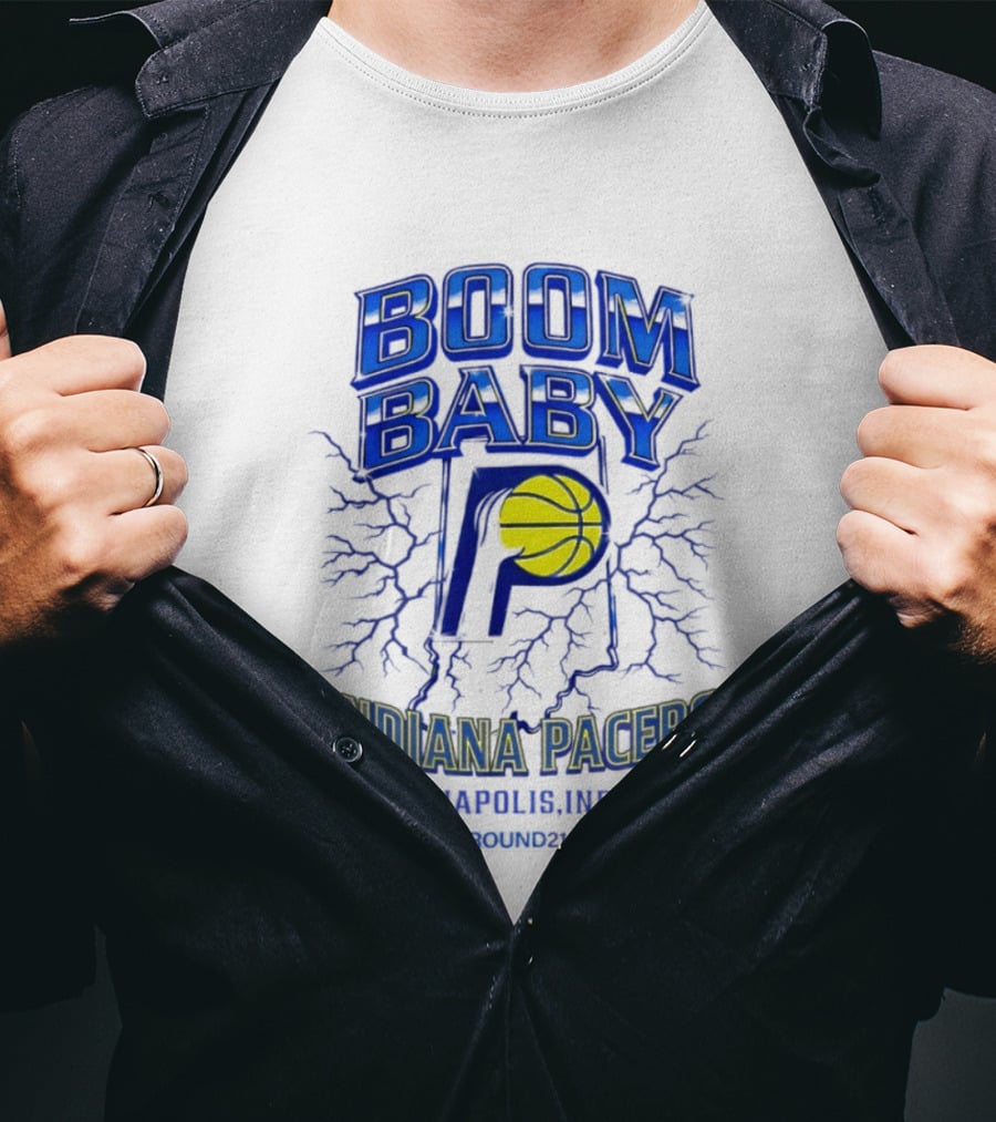 Indiana Pacers Boom Baby Indianapolis Indiana Round21 T-Shirt
