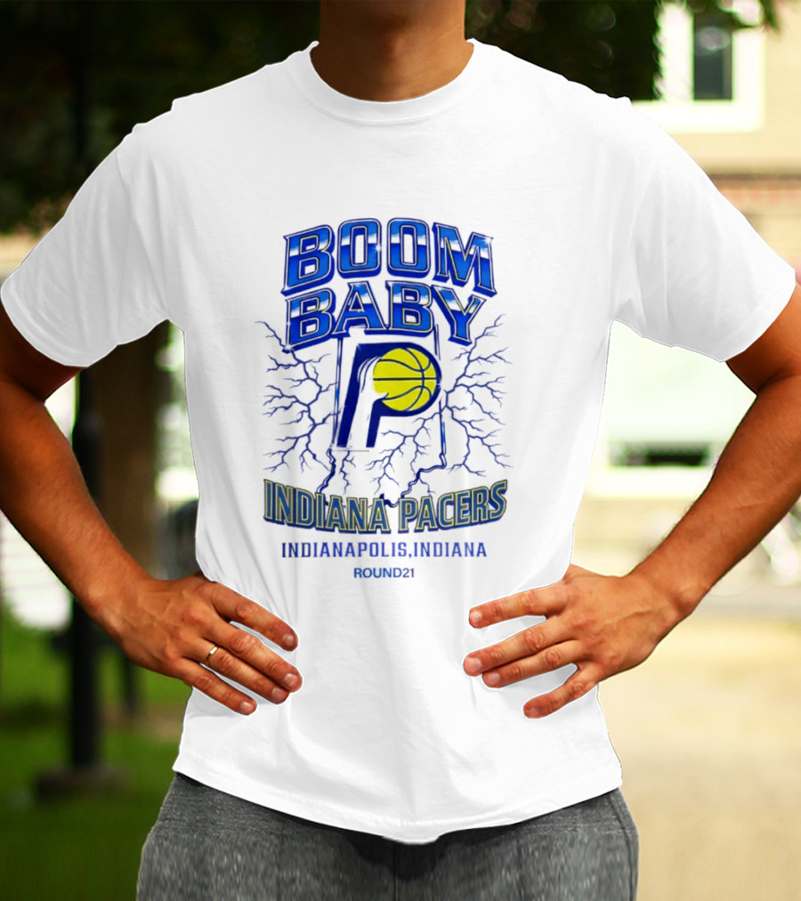 Indiana Pacers Boom Baby Indianapolis Indiana Round21 T-Shirt
