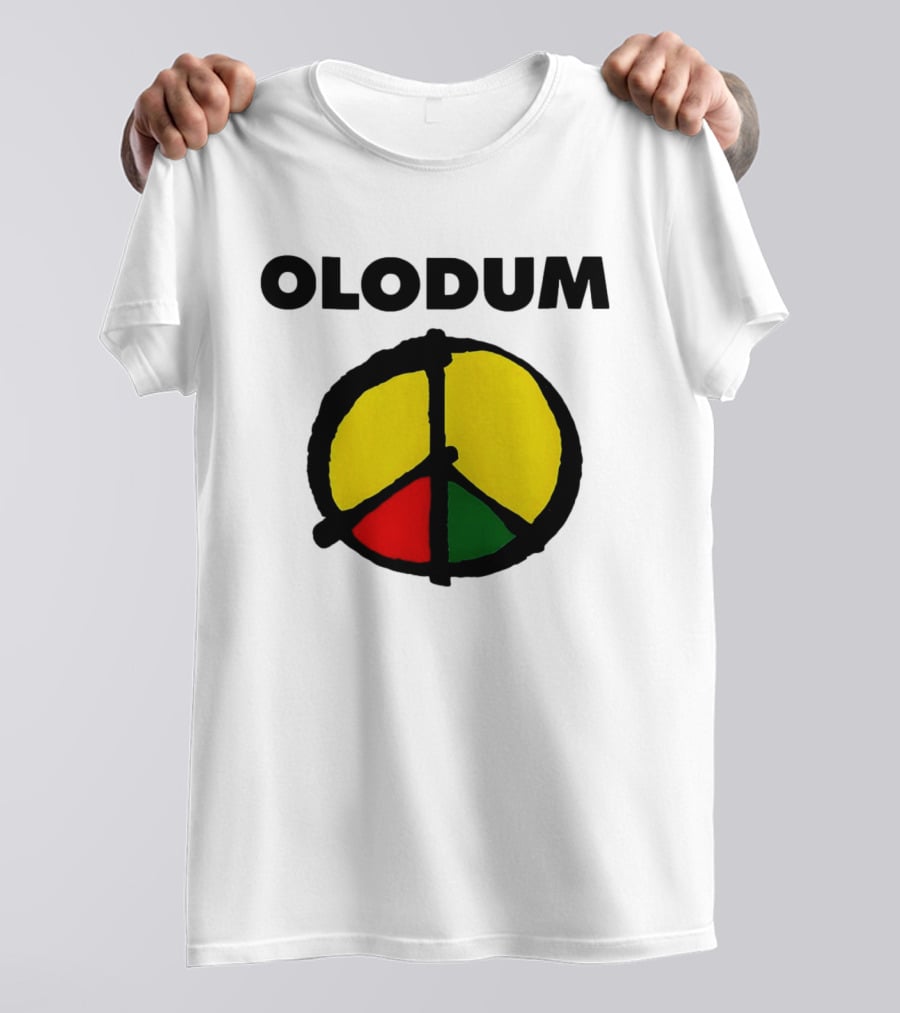 Michael Olodum Peace Symbol Red Yellow Green T-Shirt