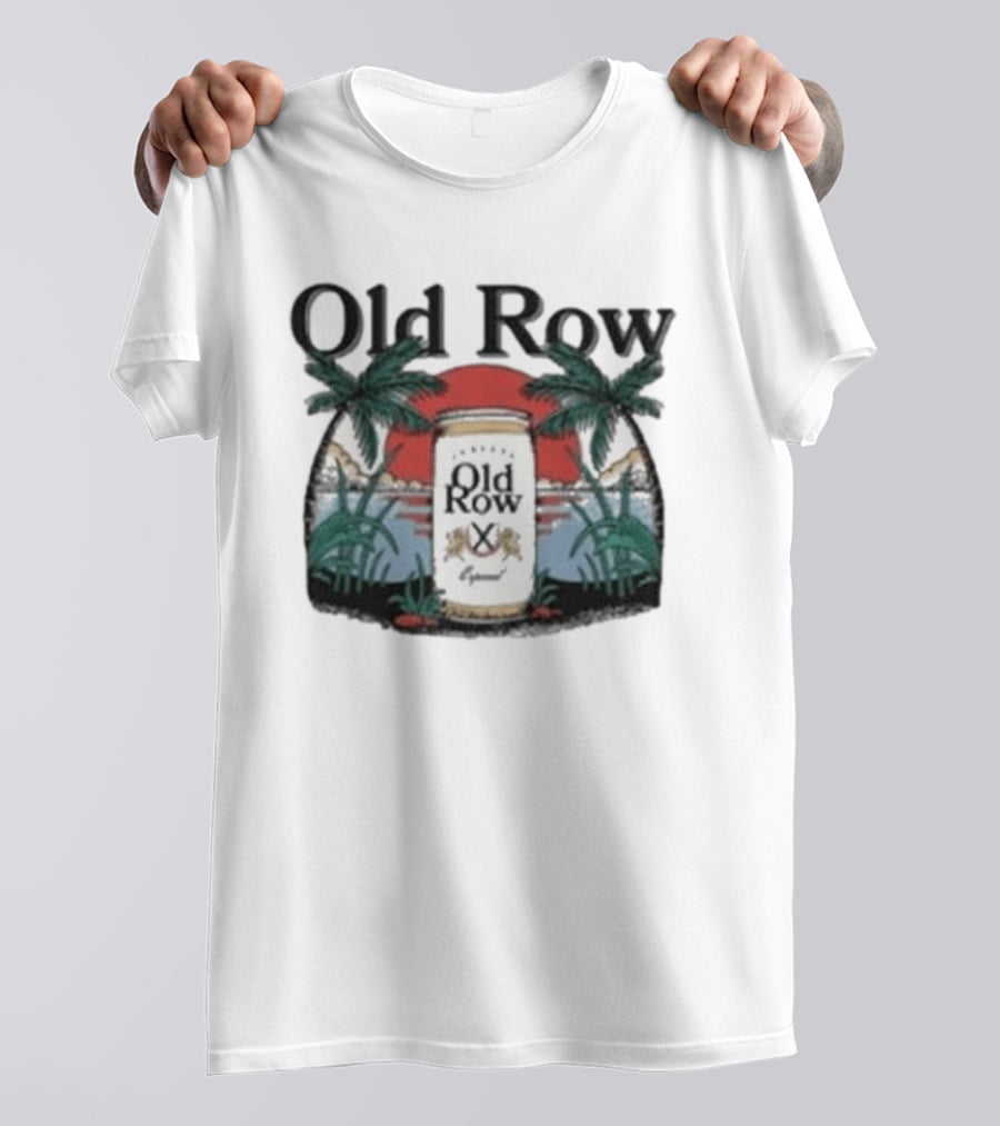 Old Row Cerveza Palm Sunset Beach Scene T-Shirt