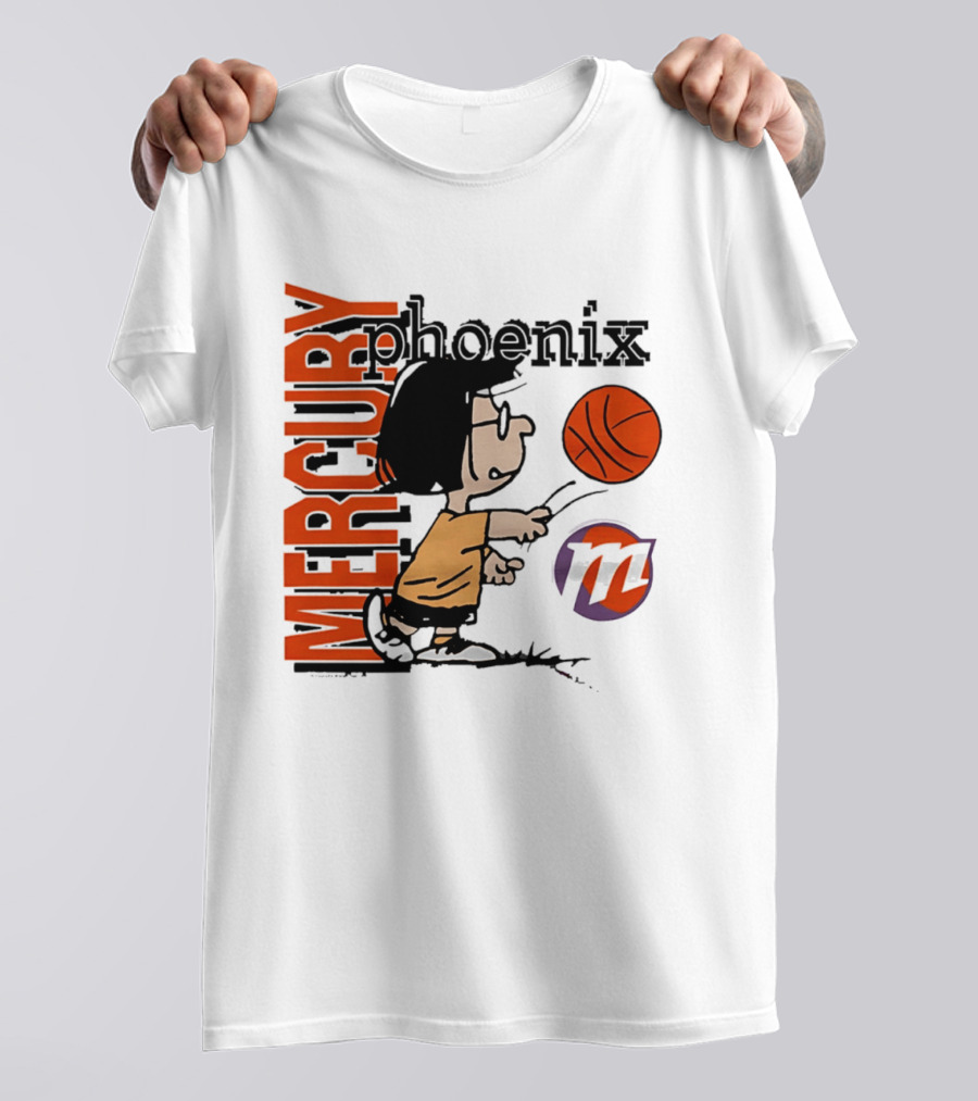 Phoenix Mercury WNBA Peanuts Marcie Basketball Collaboration T-Shirt