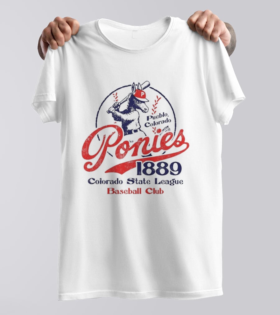 Pueblo Ponies 1889 Colorado State League Baseball Club T-Shirt