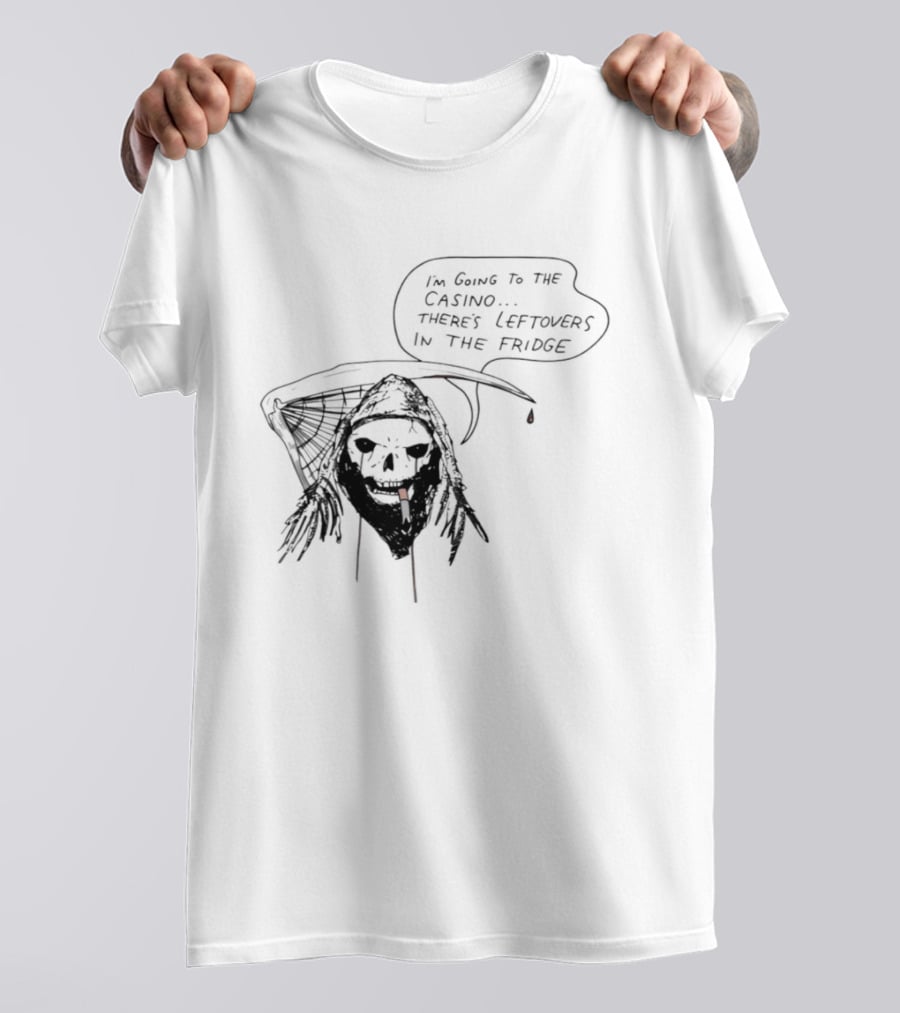 Skeleton Smoking Going To The Casino Leftovers In The Fridge T-Shirt
