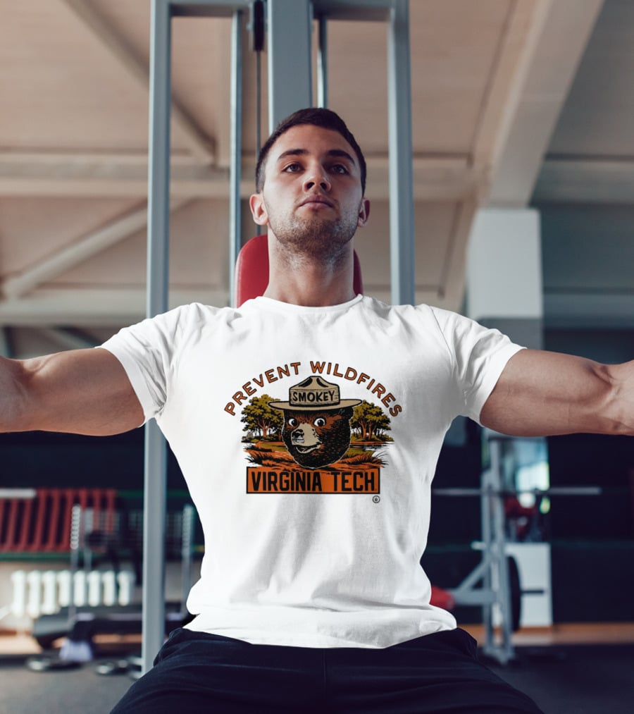 Smokey Bear Virginia Tech Prevent Wildfires Collaboration T-Shirt