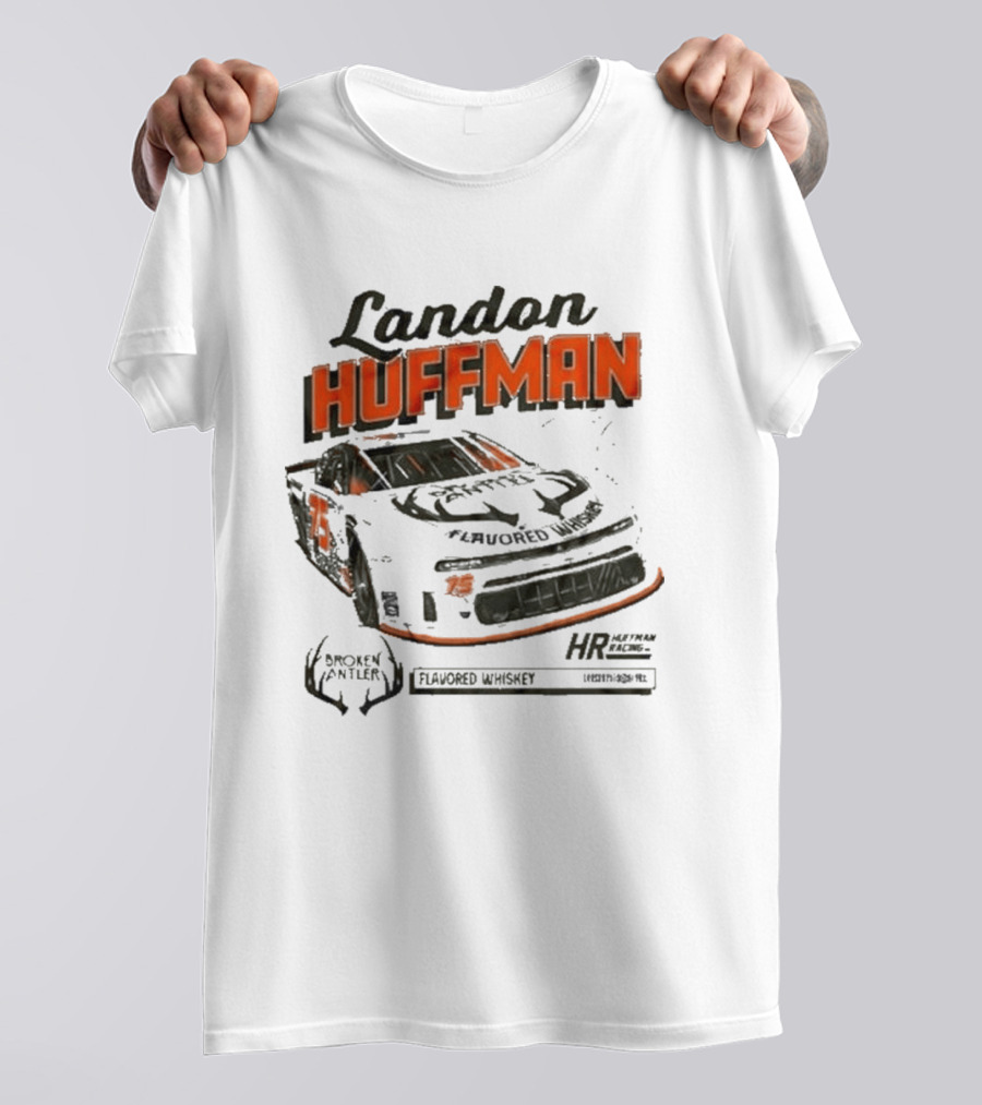 Landon Huffman 2026 Get Bucked Broken Antler Flavored Whiskey Racing Car T-Shirt