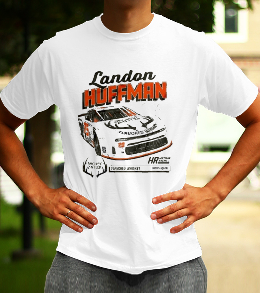 Landon Huffman 2026 Get Bucked Broken Antler Flavored Whiskey Racing Car T-Shirt