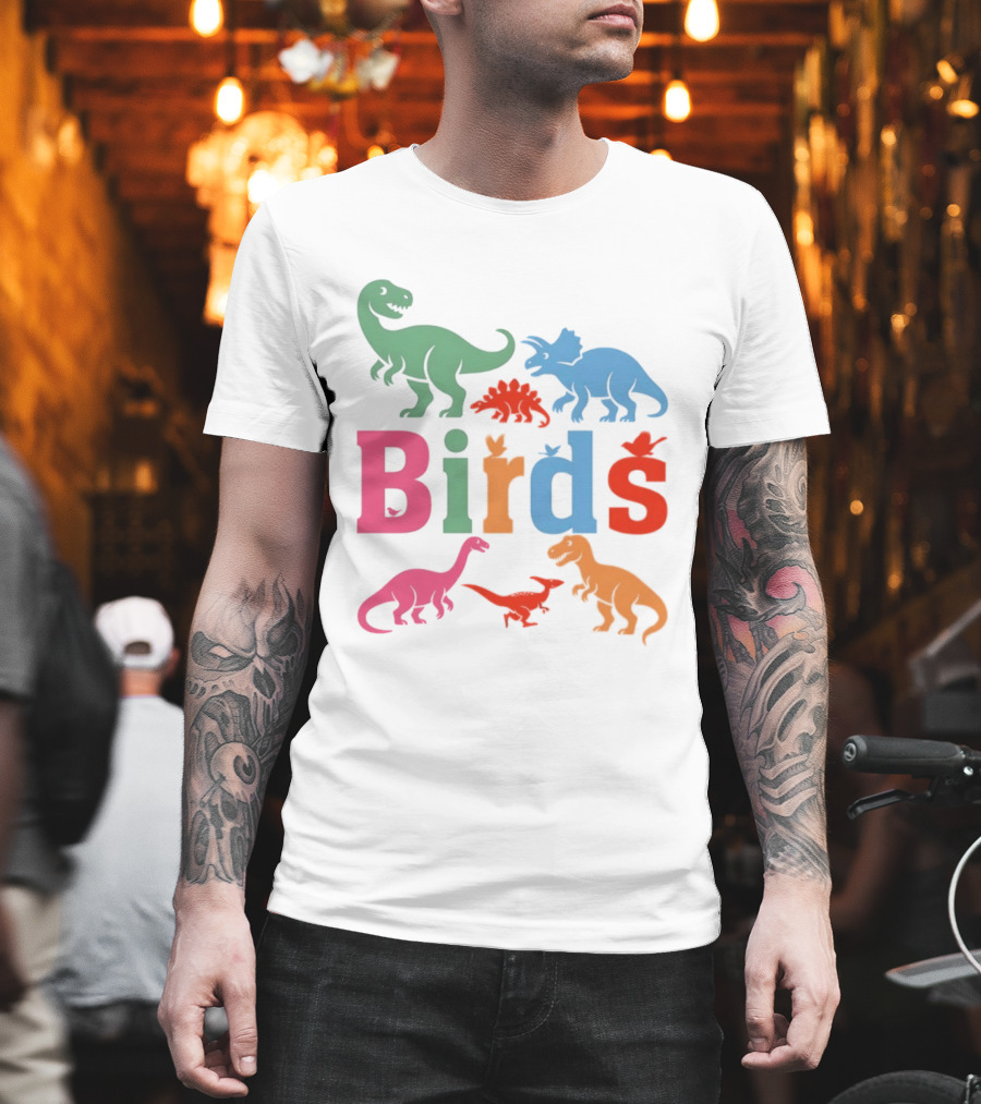 Birds Dinosaurs Colorful Dinosaur T-Shirt