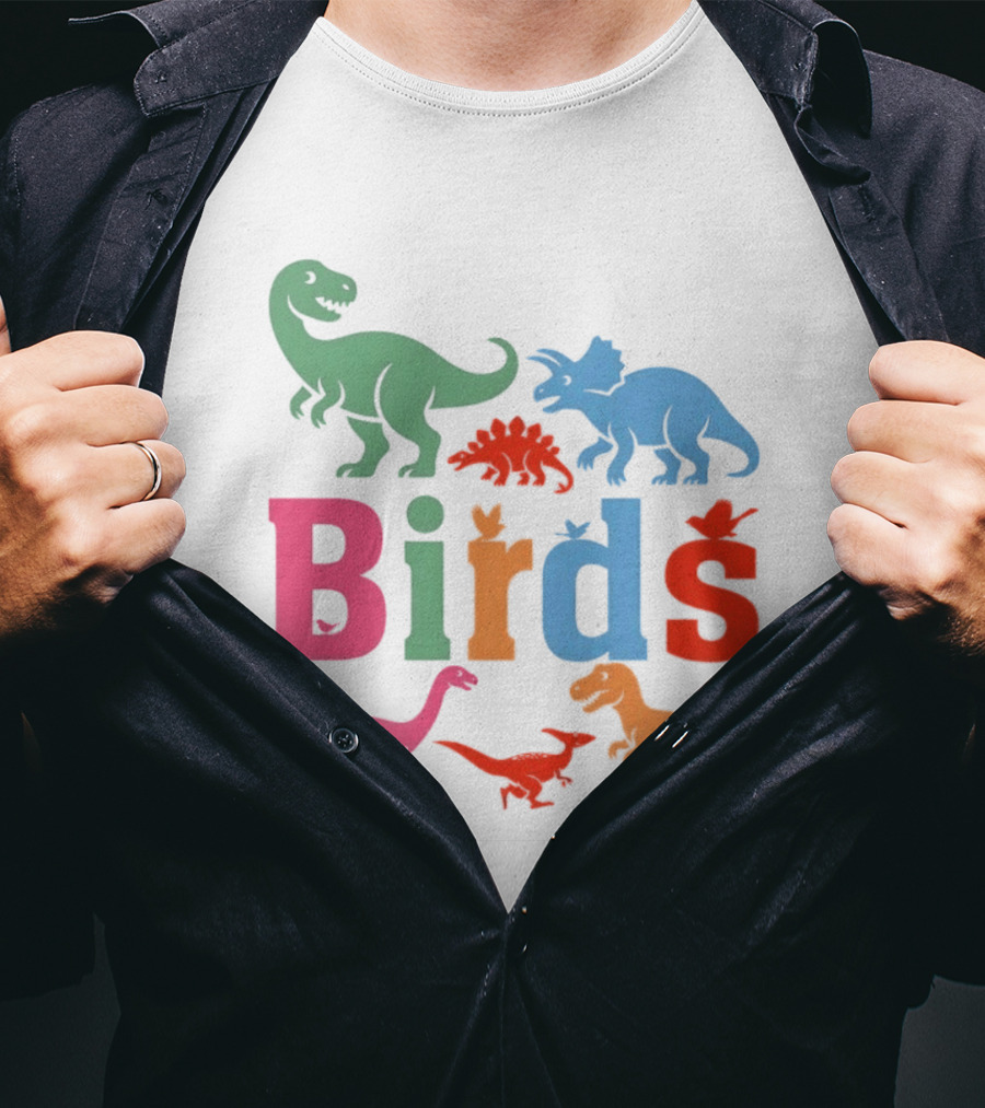 Birds Dinosaurs Colorful Dinosaur T-Shirt