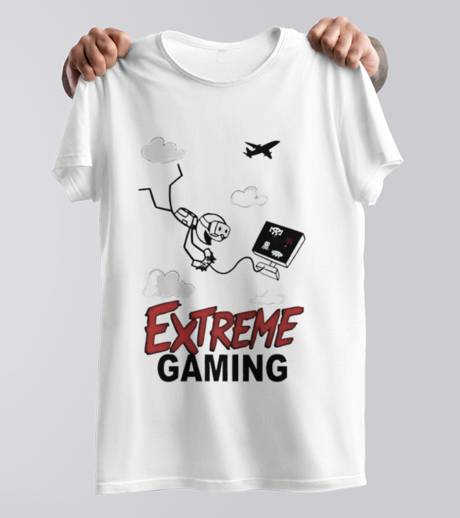 Boys Extreme Gaming Adventure Controller Clouds Plane T-Shirt