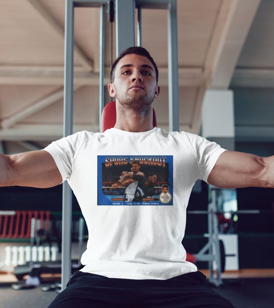 Original Spurs Knockout Official Wemby Spurs Vs Wolves Round 1 Time Punch Power T-Shirt