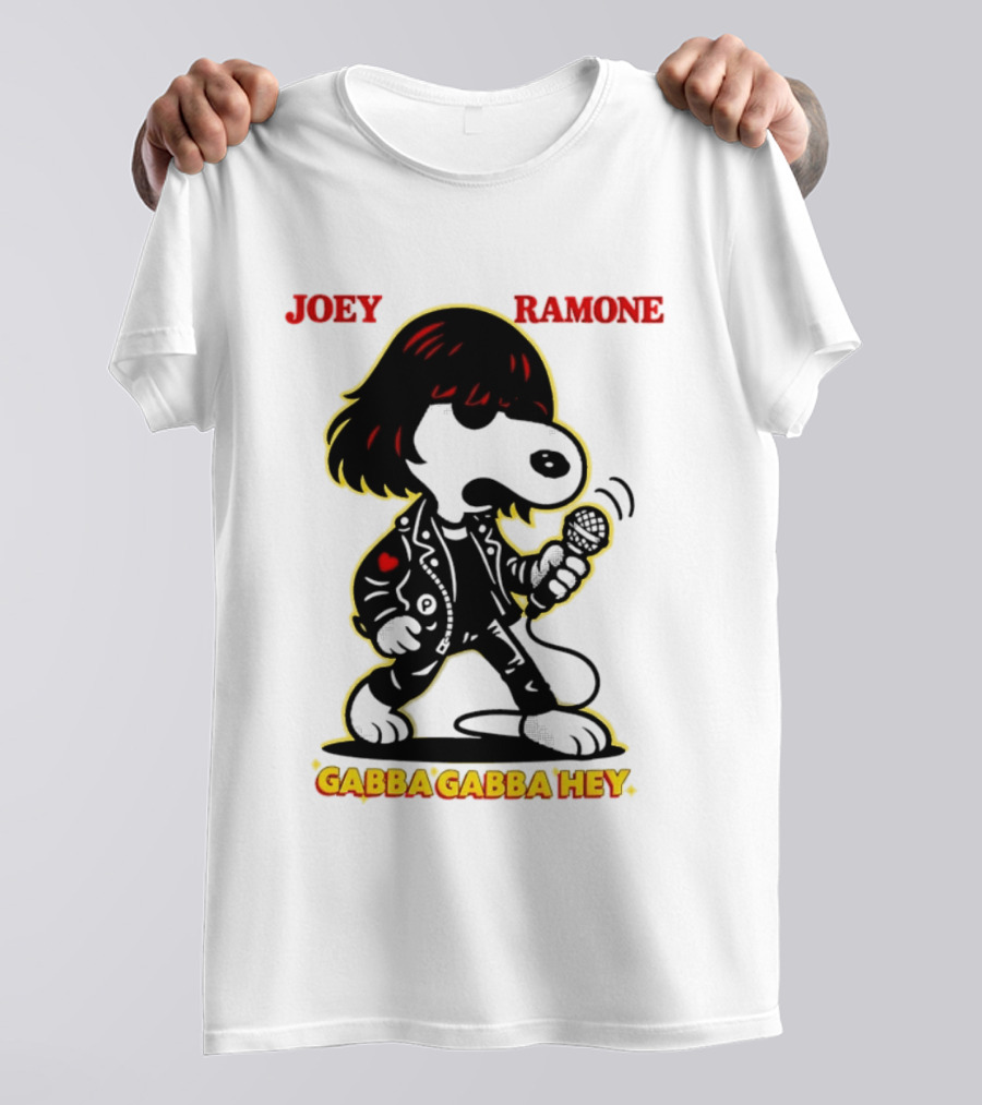 Snoopy Joey Ramone Gabba Gabba Hey Peanuts Crossover Iconic Collaboration T-Shirt