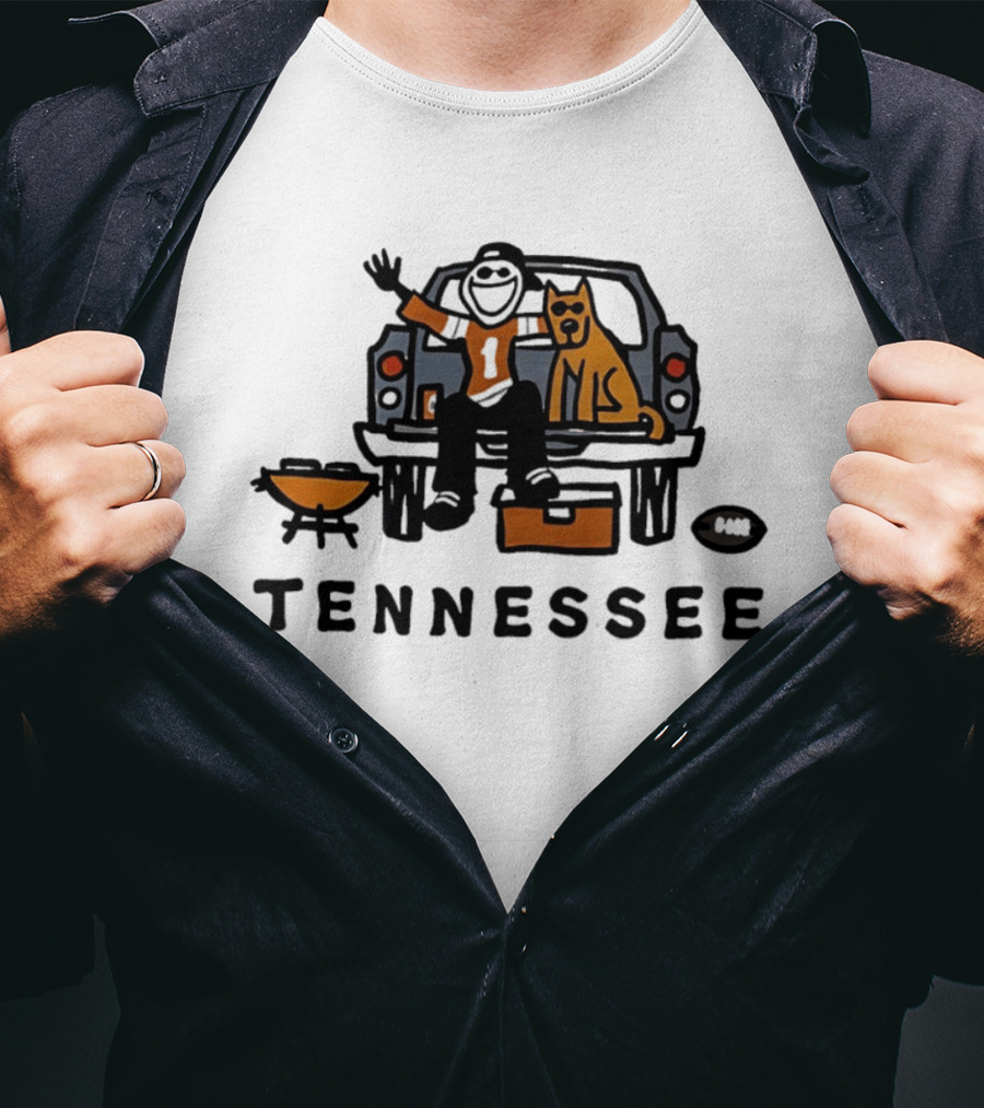 Tennessee Football Tailgate With Number One And Smokey Dog T-Shirt