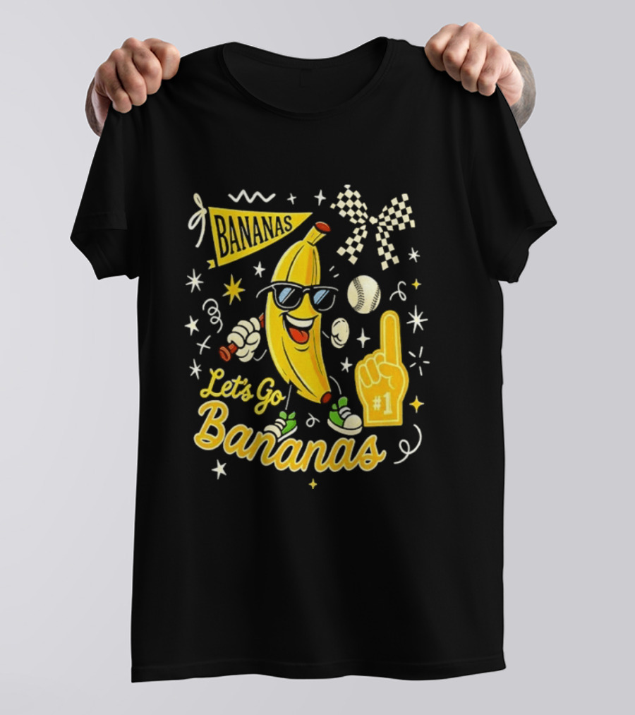 Bananas Let's Go Bananas 2026 With Sunglasses And Foam Finger #1 T-Shirt