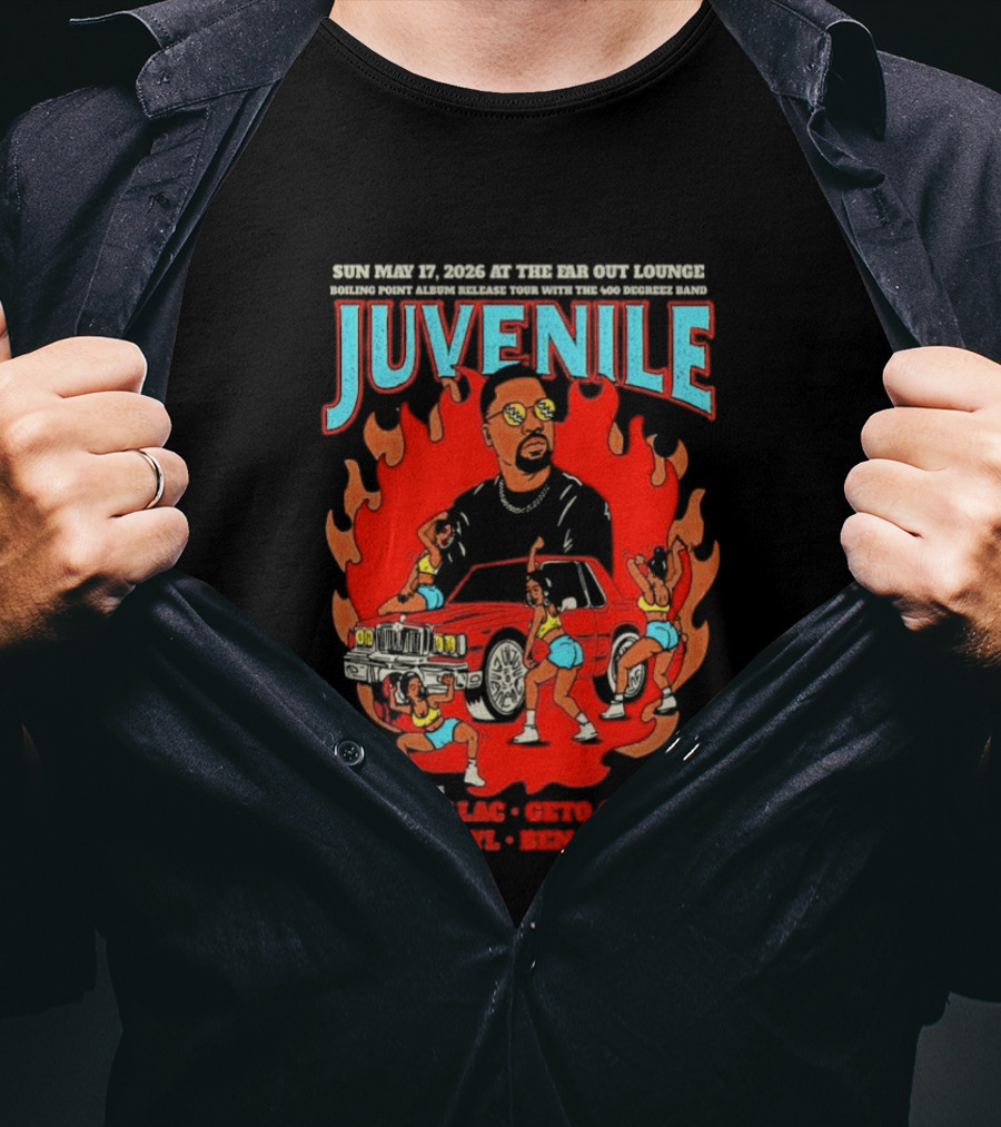 Juvenile Sun May 17 2026 Ear Got Lounge Ben Buck Blackillac Show T-Shirt