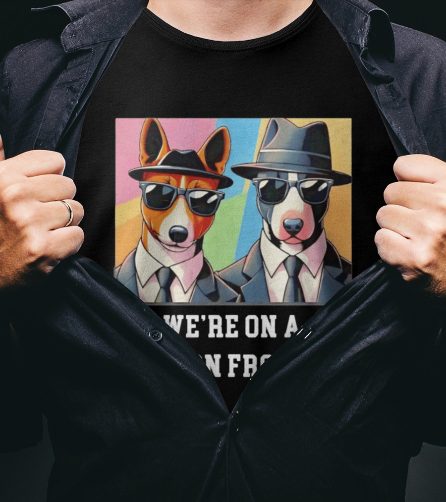 Basenji Dog Black Suit Mission From Dog Sunglasses And Hats T-Shirt