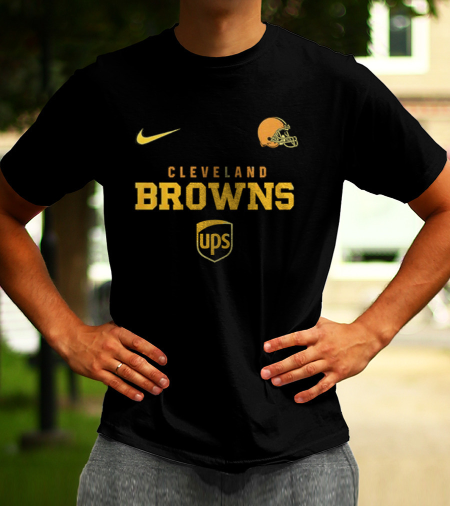 Cleveland Browns UPS Nike Football Helmet Brown And Proud T-Shirt
