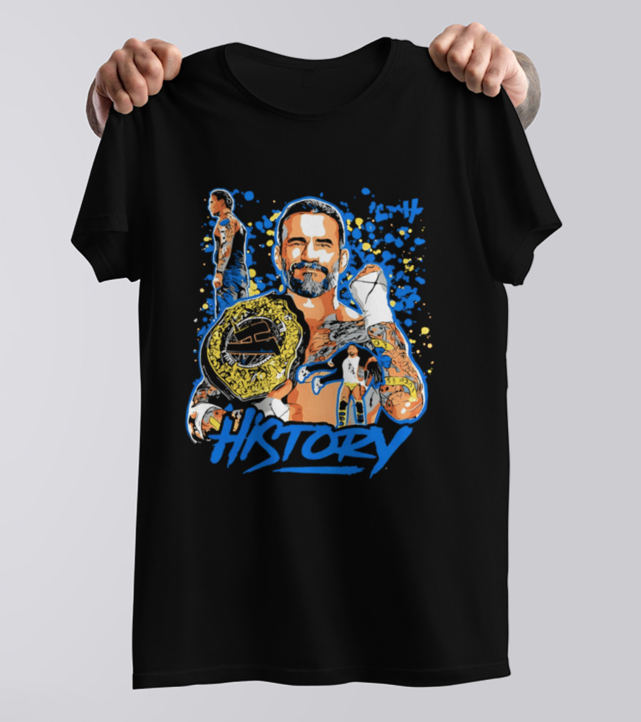 CM Punk Wrestling Champion History T-Shirt