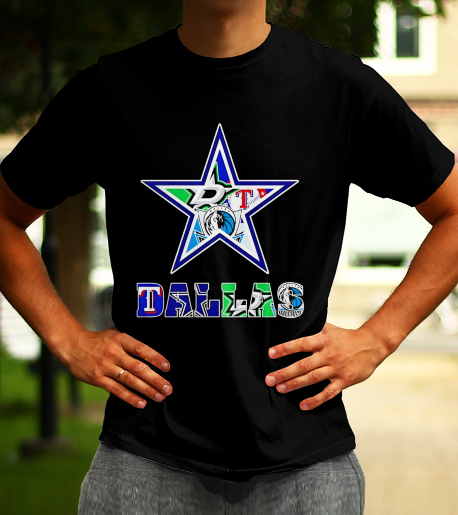 Dallas Cowboys Mavericks Stars Rangers Sports Team Star Mashup T-Shirt