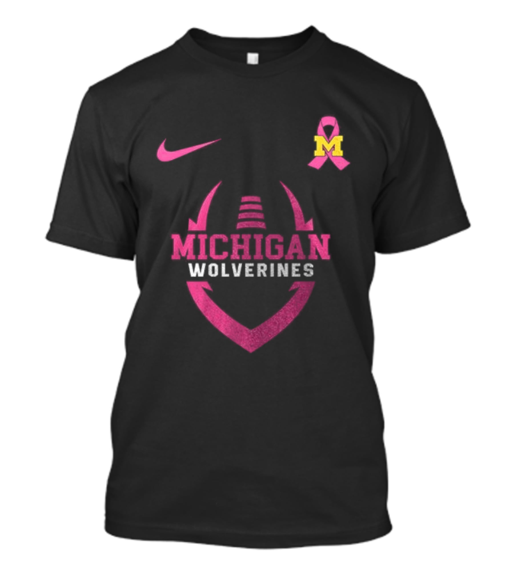Michigan Wolverines Pink Out Real Fans Wear Pink Nike M T-Shirt