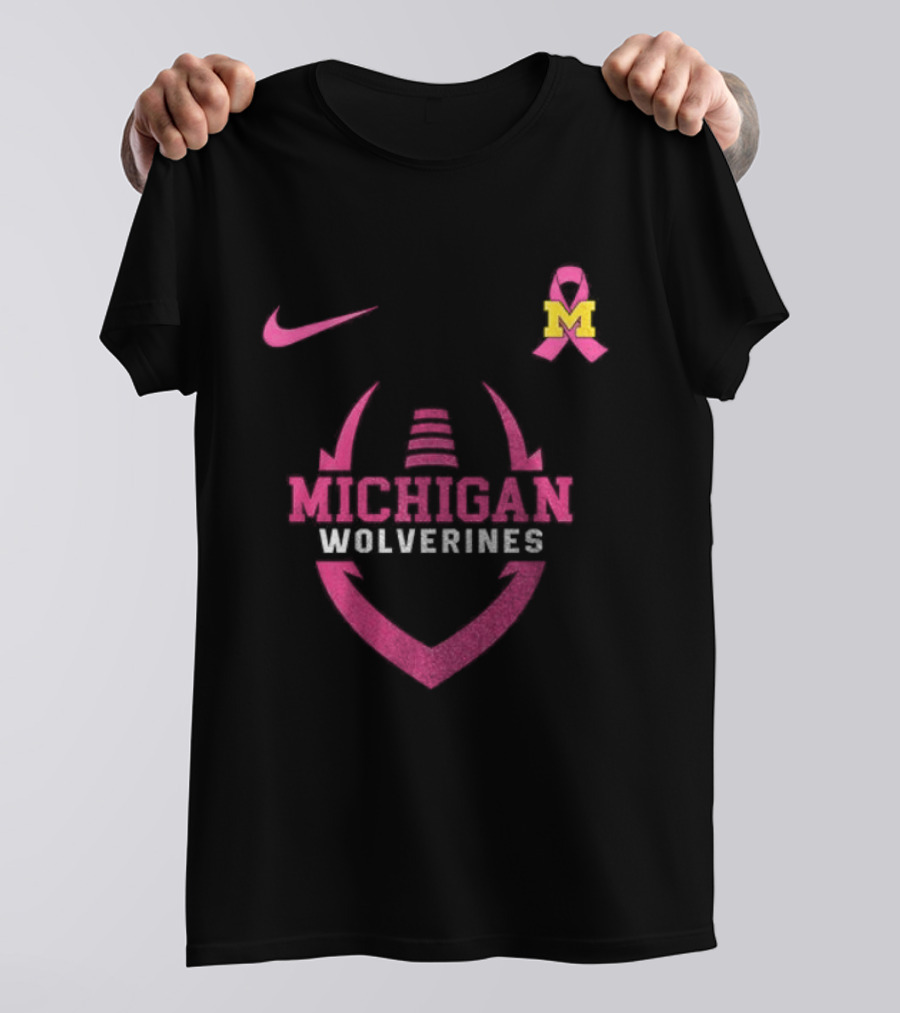 Michigan Wolverines Pink Out Real Fans Wear Pink Nike M T-Shirt
