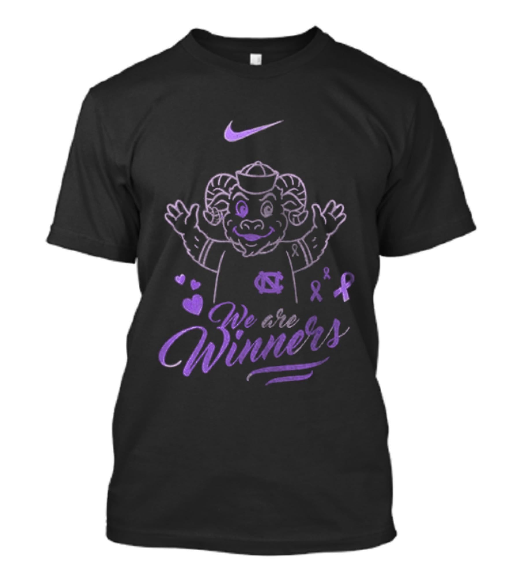 North Carolina Tar Heels Nike We Are Winners Cancer Survivor Awareness T-Shirt