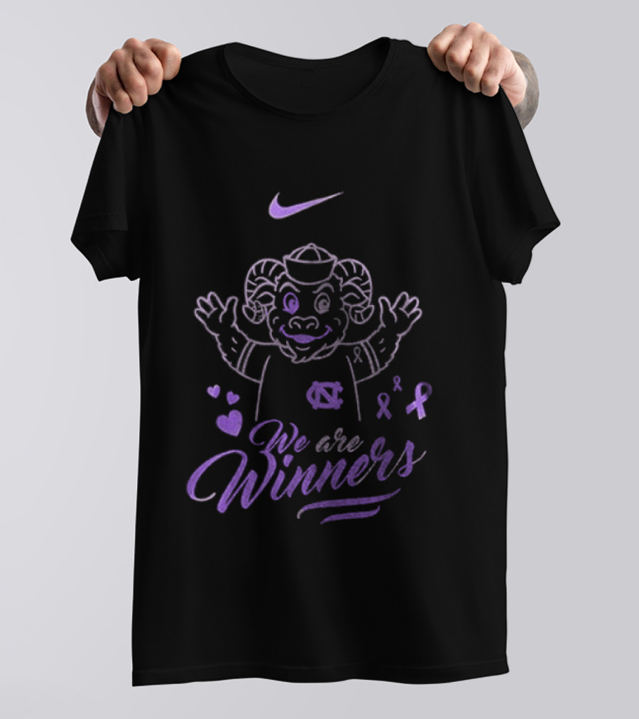 North Carolina Tar Heels Nike We Are Winners Cancer Survivor Awareness T-Shirt