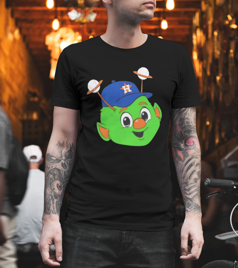 Houston Astros Orbit Character Face With Baseball Antennae T-Shirt