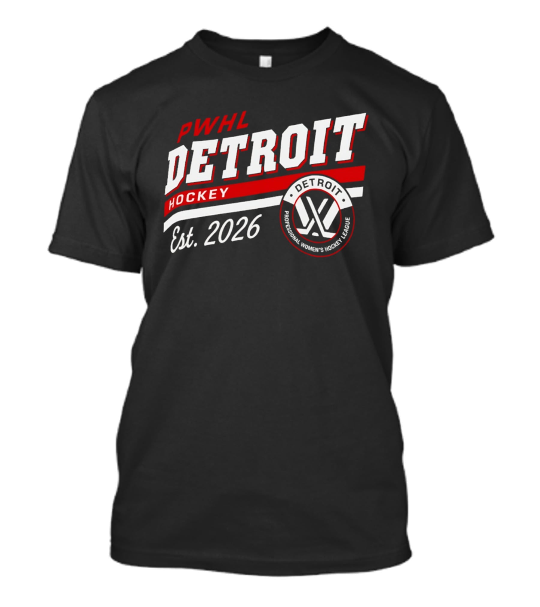 PWHL Detroit Hockey Est 2026 Professional Women's Hockey League T-Shirt