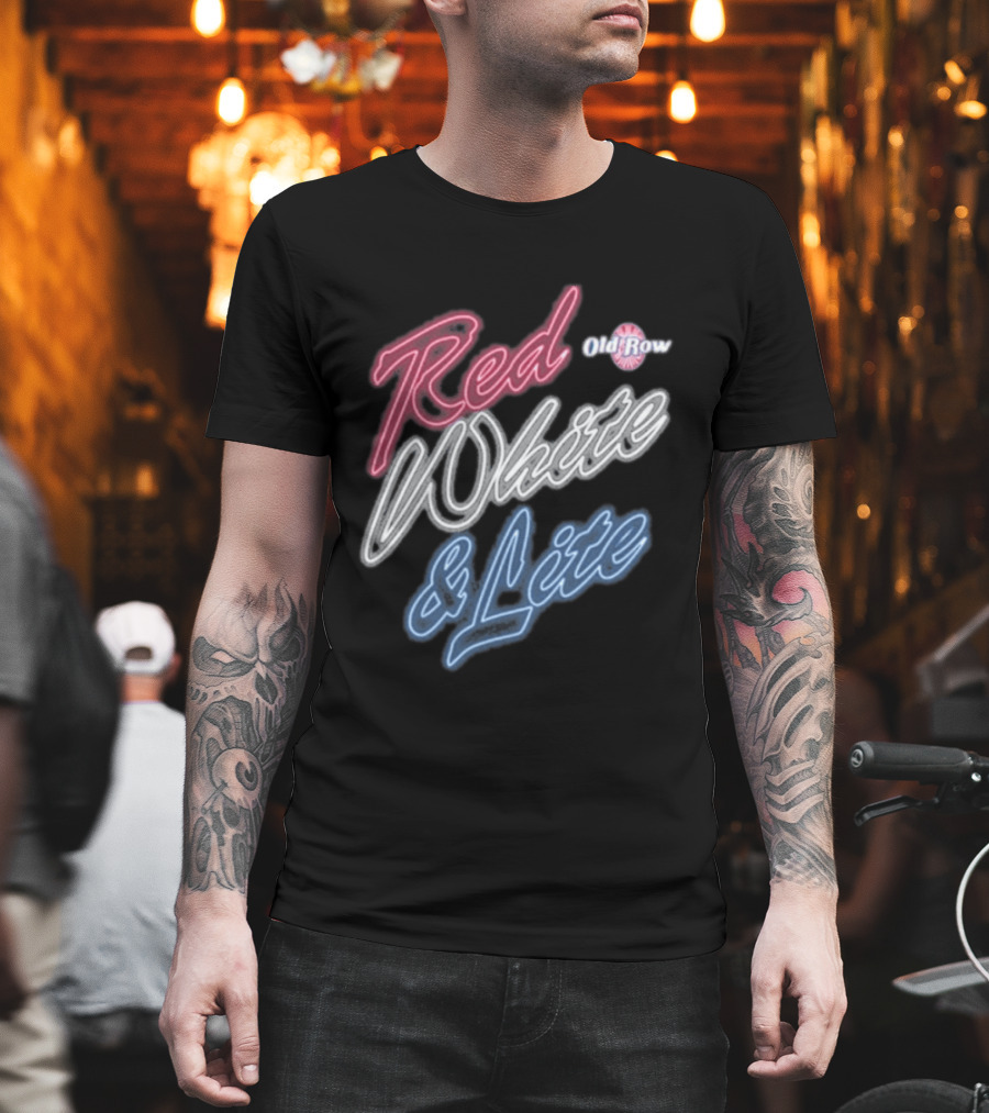 Red White & Lite Old Row Neon T-Shirt