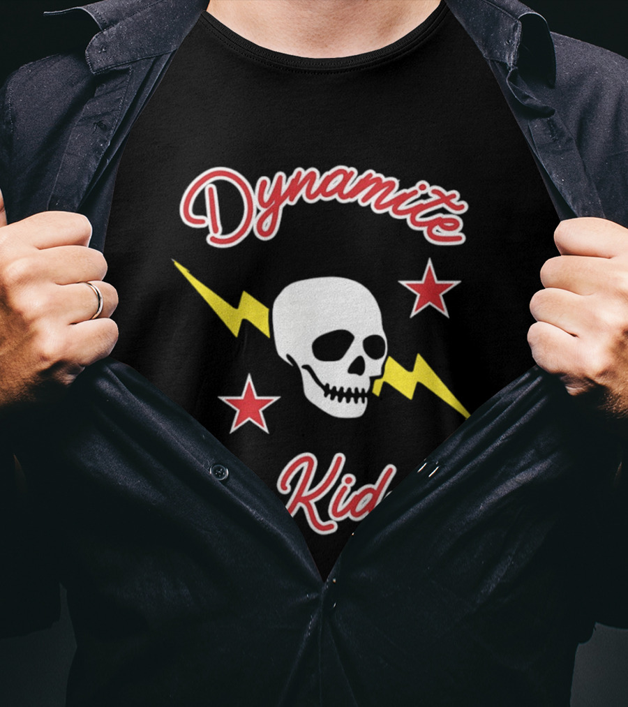 Dynamite Kid Skull Lightning Stars T-Shirt