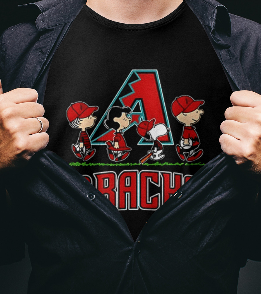 Charlie Brown Linus Lucy Snoopy Arizona Diamondbacks D Backs Baseball 2026 T-Shirt