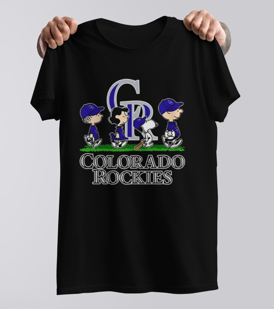 Colorado Rockies Snoopy Charlie Brown Linus Lucy Baseball 2026 T-Shirt