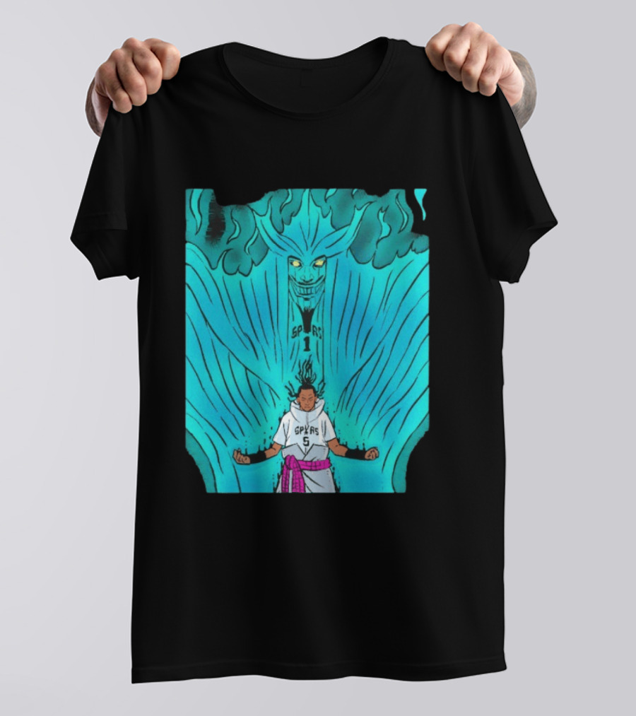 Victor Wembanyama Sasuke Susanoo Spurs Basketball Anime T-Shirt