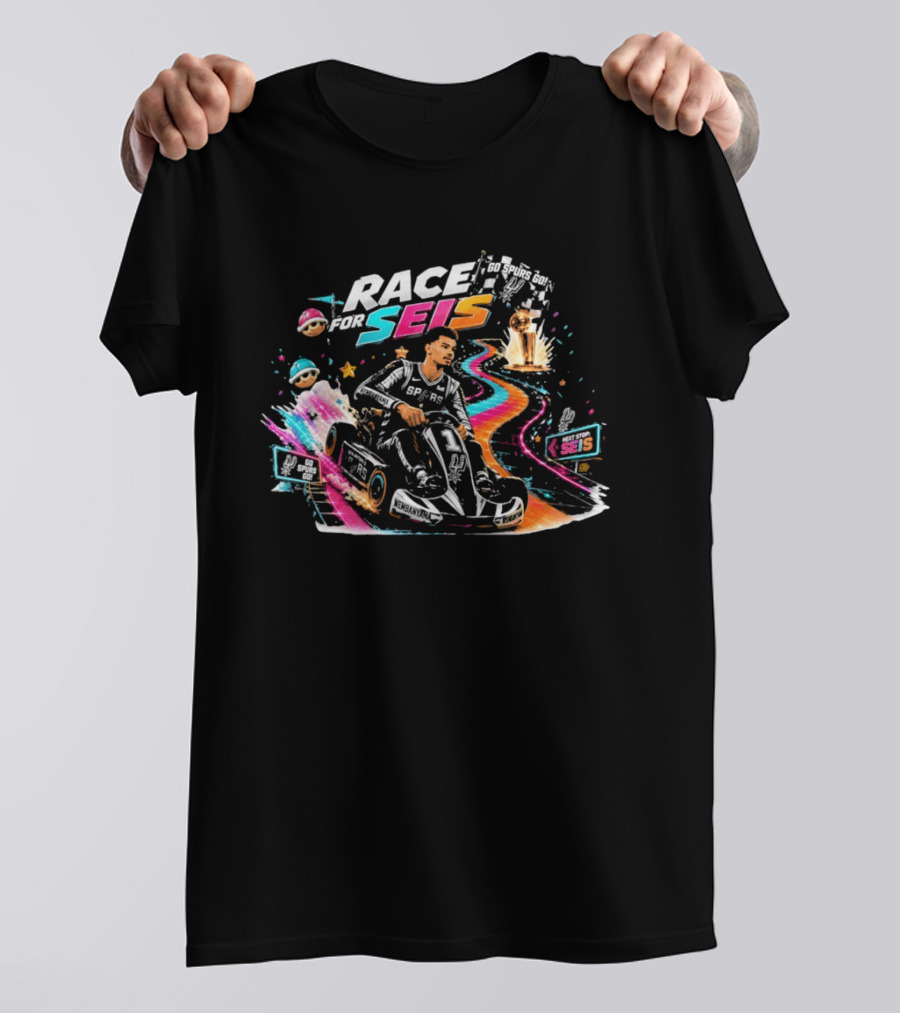 Race For Seis Victor Wembanyama San Antonio Spurs Karting Adventure T-Shirt