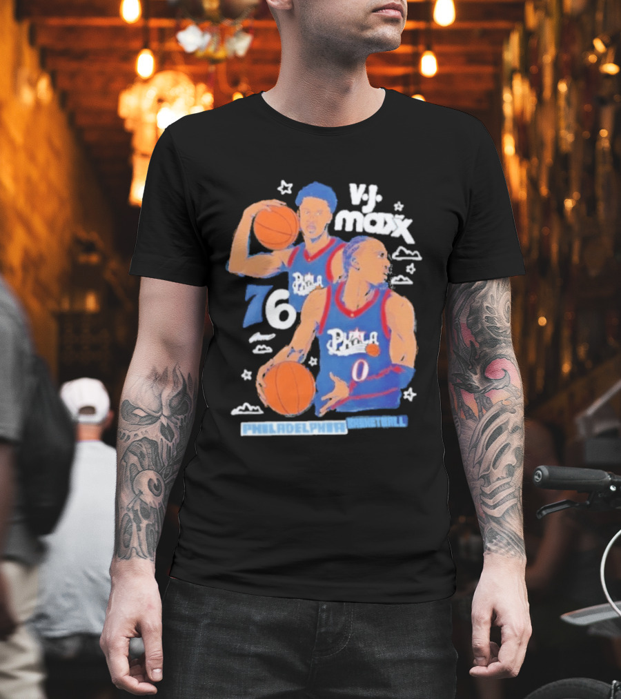 Vj Maxx Philadelphia 76ers Basketball Cartoon Nba 2026 T-Shirt