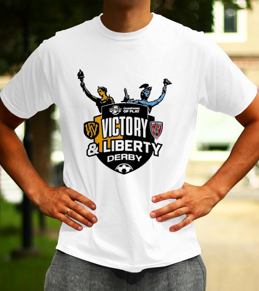 Victory And Liberty Derby Fort Wayne FC Indy Eleven Champions Of Play T-Shirt