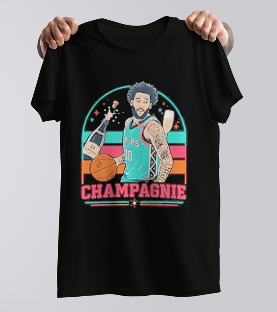 San Antonio Spurs Julian Champagnie 90s Style Basketball T-Shirt